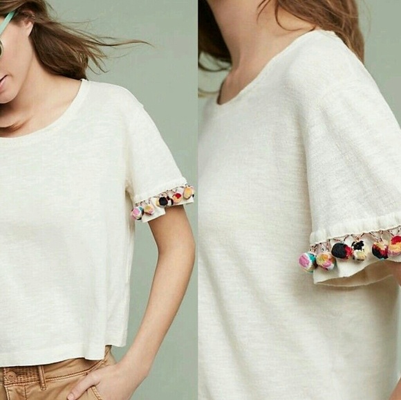 Anthropologie Tops - anthropologie pom pom top